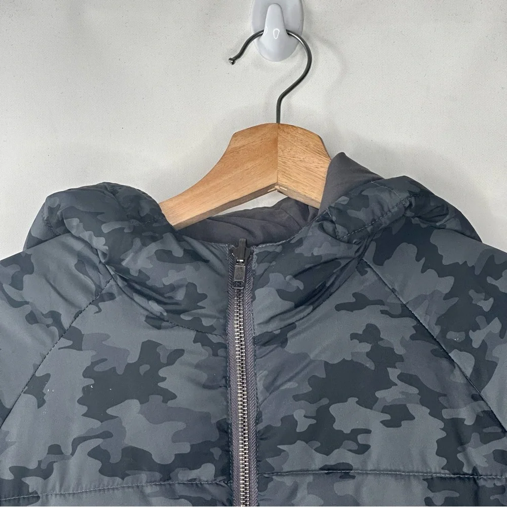 Dex Jacket Camo Junior Hooded Puffer Coat Reversible - Picture 4 of 13